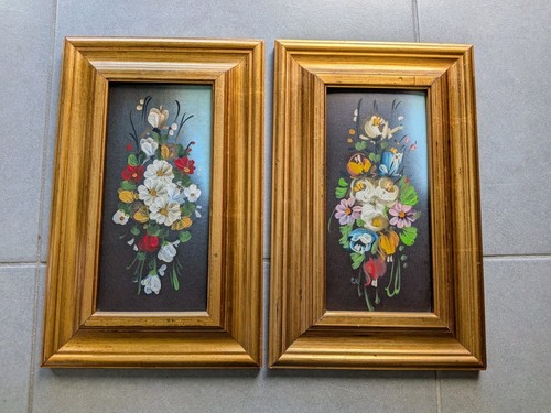 Paire cadre dorée lot tableau