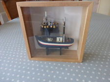 Maquette Bateau de Pêche Traditionnelle En Bois 21 cm décoration vintage