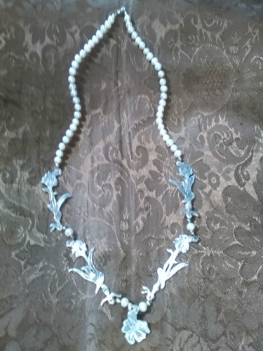 Ooak pmc 999 silver iris - silver,