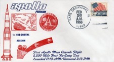 APOLLO First Moon capsule flight Cape Canaveral Feb 26, 1966 Space cover RARE