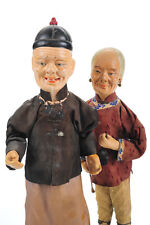 Chinois Older Homme & Femme Paire 14 " Poupées W/ Soie Vêtements C.1920s