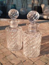 Cristal Baccarat Paire de Flacons  Anciens  Modèle Bambou , XIXeme
