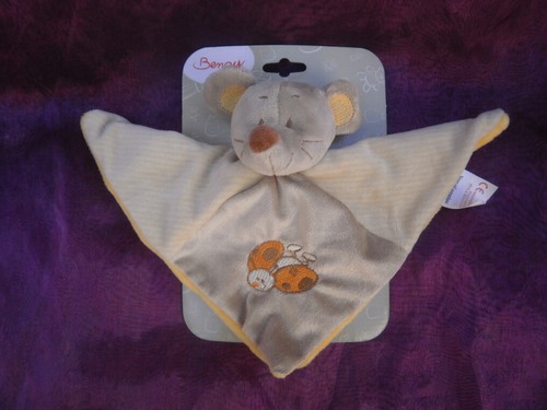Doudou souris plat marronn - ,