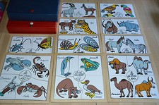 2 coffrets de 10 jeux de puzzle en bois pour bébé - animaux insectes natures