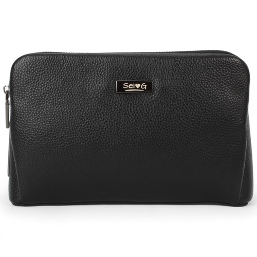 Pochette cuir noir - en,