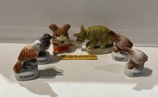 Lot de 6 Fèves de crèche oiseaux et animaux