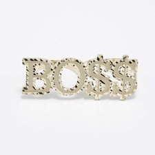 Bague À Deux Doigts En Or Jaune 10K Avec Découpe De Diamant "BOSS"