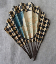 ÉVENTAIL ANCIEN EN PAPIER IMPRIMÉ PLIÉ - DÉBUT XXème - À RESTAURER