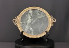 Plateau en bronze patiné et marbre vert, style Louis XVI, époque Napoléon III