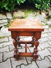 Vintage Très Joli Tabouret Table Appoint En Bois Chêne Porte Plante 8 kgs