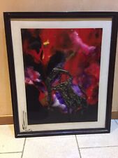 Grand tableau scène corrida Vintage Années 70, signé à Identifier, Rouge Pop Art