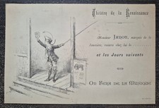 Invitation Théâtre de la Renaissance Mr Janot Ill. Edouard Detaille ca 1900