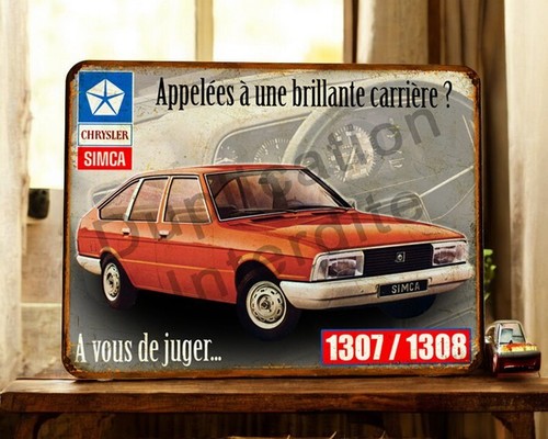 Plaque métal vintage - métal, simca