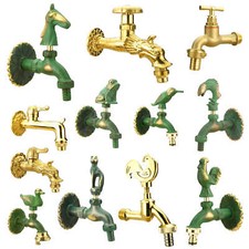 Nostalgie Laiton Robinet 1/2 " Valve D'Évacuation Fuite Ancien Jardin Extérieur