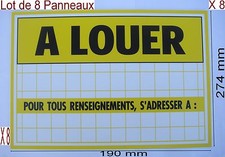 8 Panneaux ,Adhésif ou Visser Signalisation en PVC,,274 x 190 mm, A LOUER