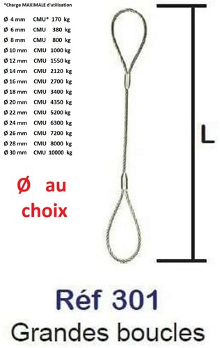 Elingue câble acier - en,