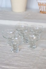 6 verres à eau vintage - Pied épais