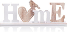 ® Support Décoratif En Bois - Lettrage XL HOME Avec Coeur Et Oiseau - Support Dé