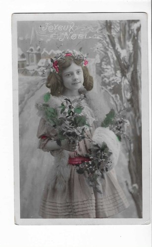 Carte fantaisie fille noel - carte,