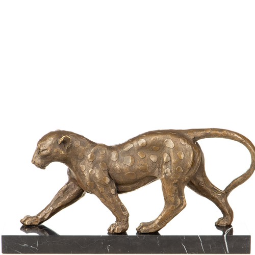 Sculpture léopard bronze - léopard, en