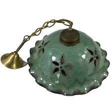 Plafonnier-Suspension en Céramique Terre Cuite Émaillée Vert 35 cm