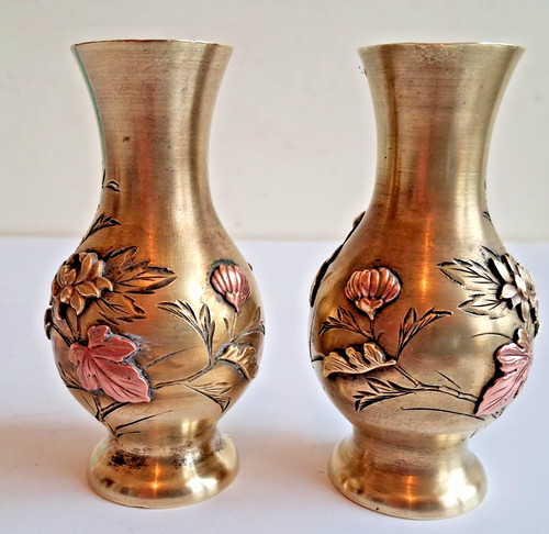 Japon paire vases - en, bronze