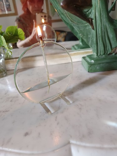 Lampe huile galet verre - lampe,