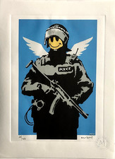 BANKSY Flying Copper Sérigraphie COA Silkscreen Street Art Graffiti