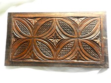 Panneau bois sculpté ancien Bretagne 19ème décor  de motif breton