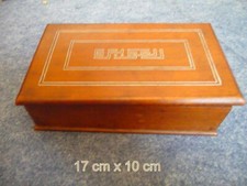 COFFRET en bois  IMPECCABLE marqueterie filament métal blanc 17x10 cm