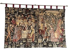 Tapisserie d’Halluin importante scène médiévale certificat XXème