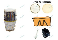 Indien Traditionnel Folk Musical Instrument Acier Sillet & Boulon Dholak Avec