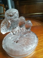 SCULPTURE WILDLIFE ANIMALIERE HIBOU OU CHOUETTE FIGURINE CRISTAL