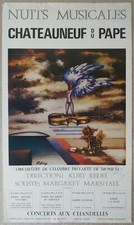 PRIKING FRANZ affiche originale CONCERTS AUX CHANDELLES dédicacée et signée 1976