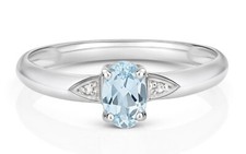 Bague véritable aigue-marine