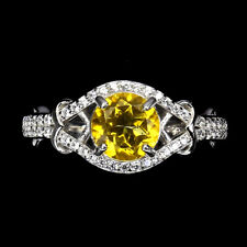 925 Bague en Argent Rond Jaune