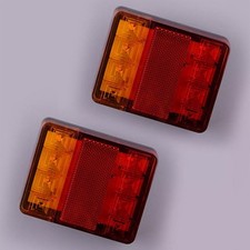 Feu Arrière LED Ambre Rouge 12V 24V pour Véhicules de Chantier Signalisation Fre