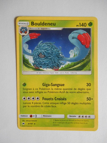 Carte pokémon rare bouldeneu - pokémon,