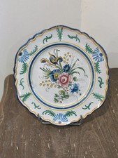 TRES BELLE ASSIETTE ANCIENNE EN FAIENCE DE NEVERS F.COTTARD