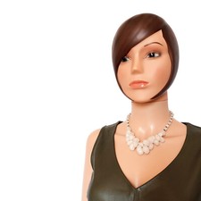 Collier Vintage en Jade Blanche et Laiton – Années 60/70 – Bijou ancien raffiné