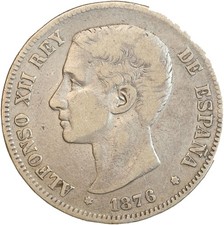 5 Pesetas Alphonse XII Espagne