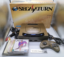 Coffret Console Sega Saturn HST-3200 Testé Manette AV Power Cables Include
