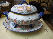 Soupière et son plat faïence