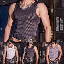 Haut lingerie sexy transparent débardeur pour homme haute élasticité stretch