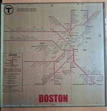 Panneau original métro Boston