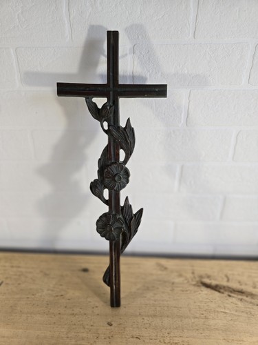 Crucifix funeraire bronze h - crucifix,