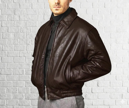 Blouson bomber cuir - en,