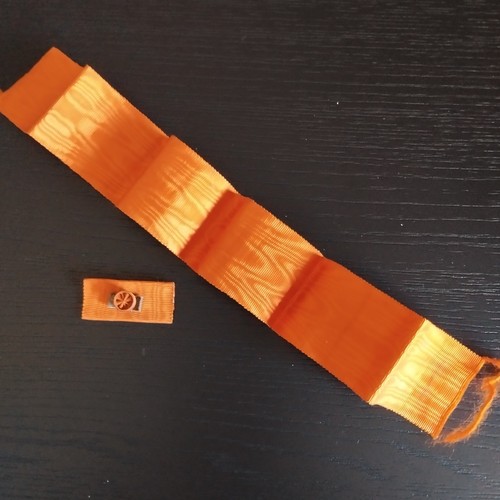 Ruban moiré orange avec - , sa
