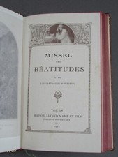 Missel des Béatitudes avec illustrations de Mlle Sonrel , reliure cuir , 1922