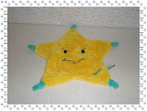 Doudou plat etoile jaune - -,